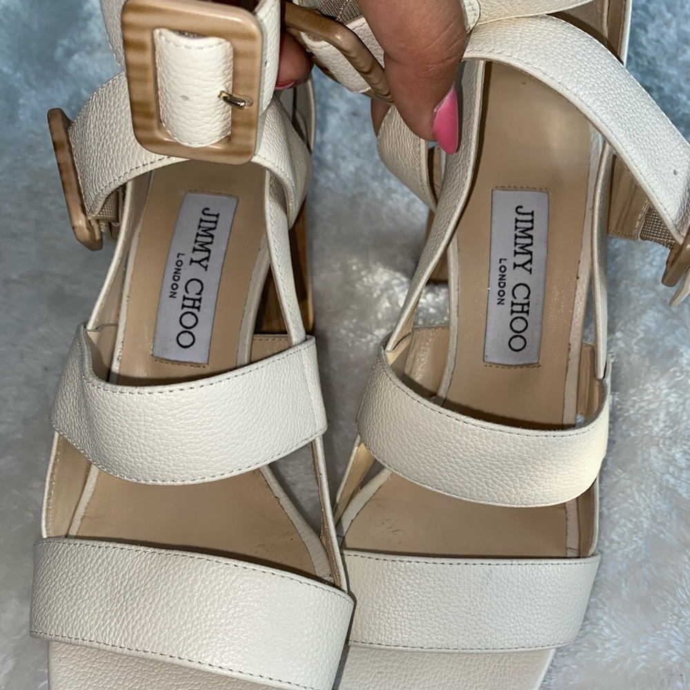 Jimmy Choo White Leather Maya 85 - Picture 5 of 6